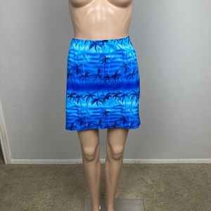 Blue Hawaiian Tropical Palm Tree Skirt